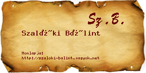 Szalóki Bálint névjegykártya
