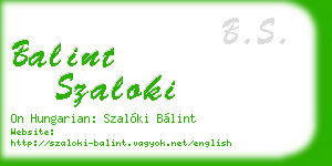 balint szaloki business card