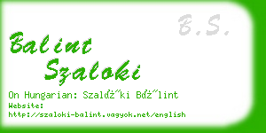 balint szaloki business card